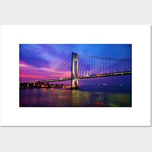 Verrazano Narrows Bridge Digital water color Posters and Art